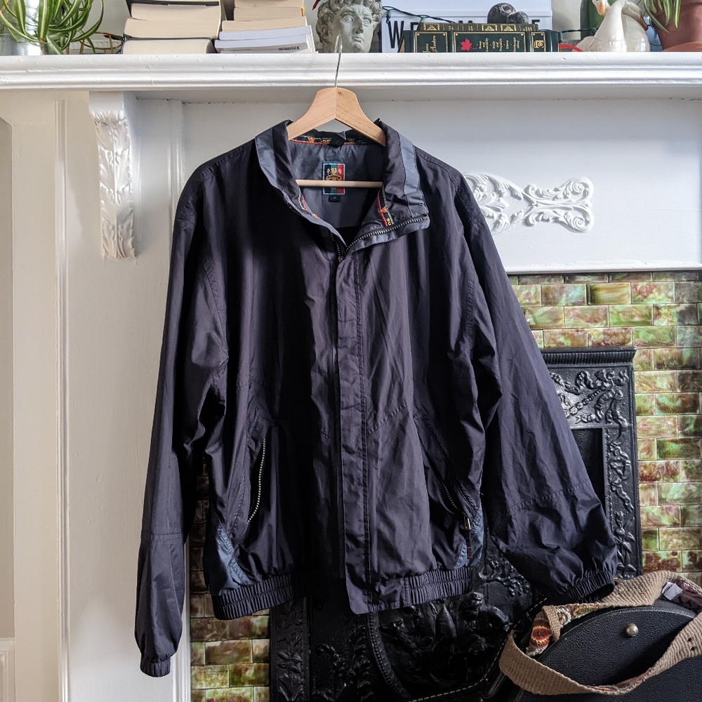 navy waterproof windbreaker